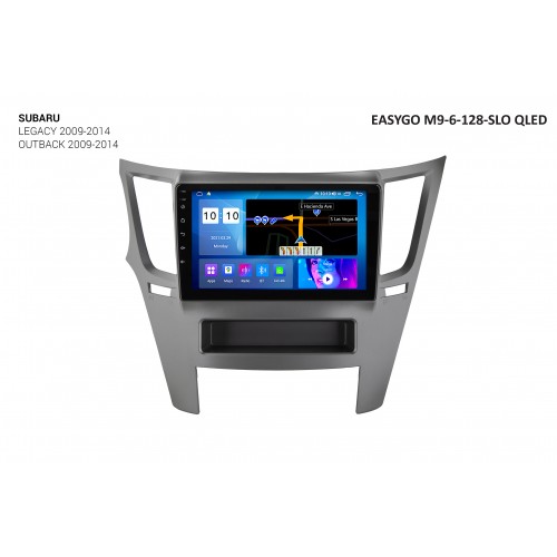 Штатний головний пристрій EasyGo M9-6-128-SLO QLED Subaru Legacy, Outback