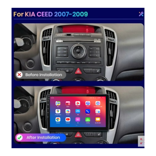 Штатний головний пристрій EasyGo KA922-F50 9 inch Kia Ceed 2007-2009