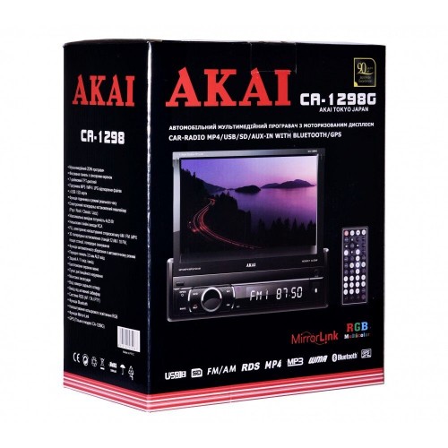 Мультимедіа 1-DIN з 7" монітором AKAI CA-1298G