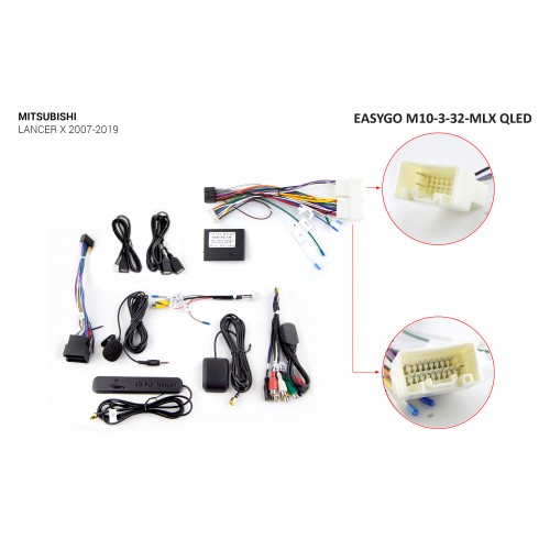 Штатний головний пристрій EasyGo M10-3-32-MLX QLED Mitsubishi Lancer X