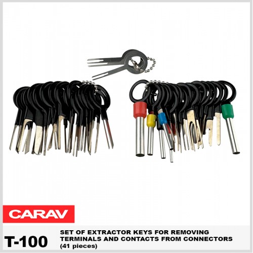 Набор инструментов (41 шт.) для извлечения пинов Carav T-100 – CARAV – Інсталяція автомузики <br><br> Купити в SQaudio – Оригінальна якість – Зручно отримати у відділенні – Доступна розстрочка – Консультація перед покупкою 