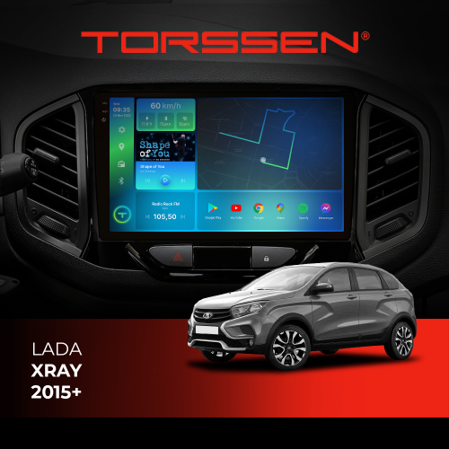 Штатна магнітола Torssen 2K Lada XRAY 15+ F9232 4G Carplay DSP