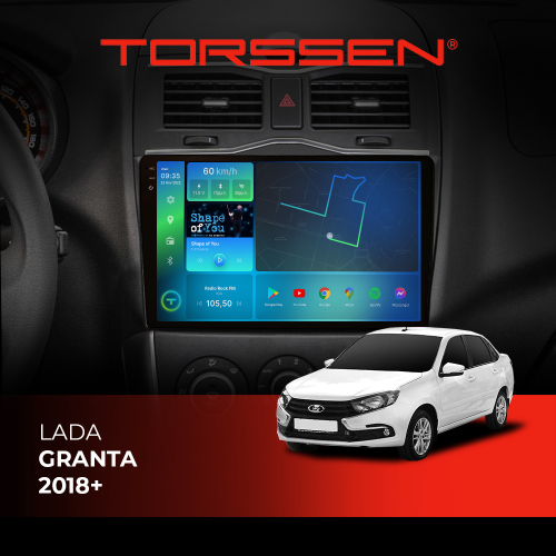 Штатна магнітола Torssen 2K Lada Granta 18+ F9432 4G Carplay DSP