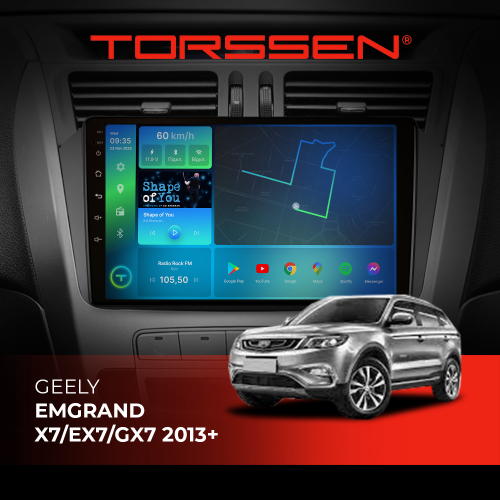 Штатна магнітола Torssen Geely Emgrand X7/EX7/GX7 2013+ F9232 4G Carplay DSP