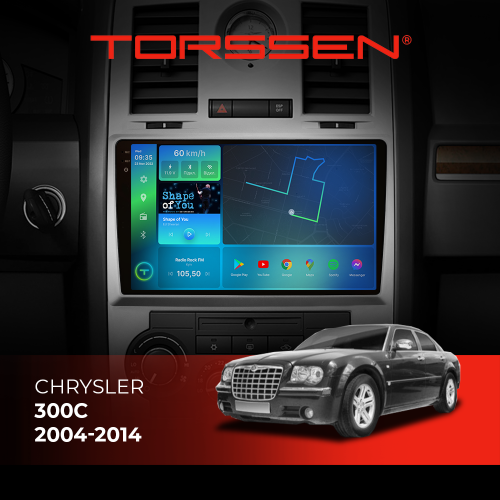 Штатна магнітола Torssen 2K Chrysler 300C 04-14 FL9 4+64Gb 4G Carplay DSP