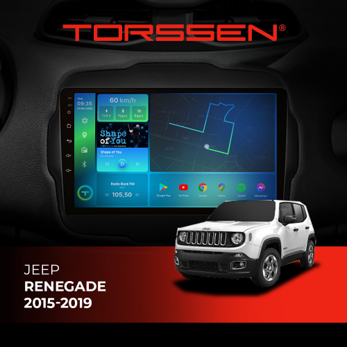 Штатна магнітола TORSSEN Jeep Renegade 15-19 F9464 4G