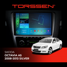 Штатна магнітола Torssen 2K Skoda Octavia A5 08-13 silver FL10 4+64Gb 4G Carplay DSP