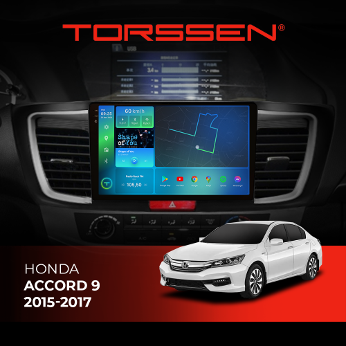 Штатна магнітола Torssen 2K DTS Honda Accord 9 2015-2017 F10432 4G Carplay DSP