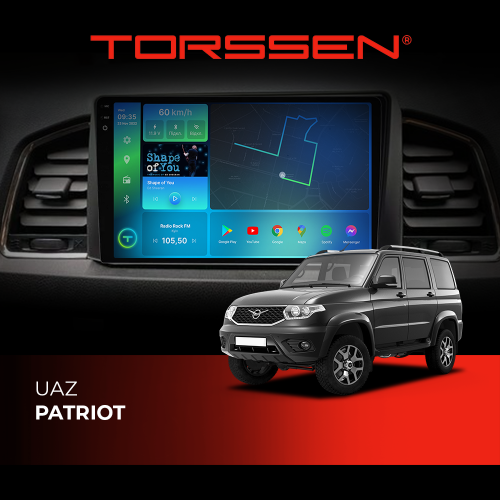 Штатна магнітола Torssen 2K UAZ Patriot F9332 4G Carplay DSP