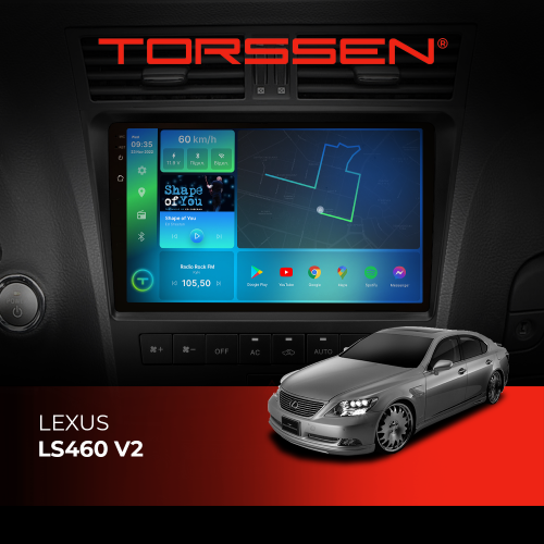 Штатна магнітола Torssen 2K DTS Lexus LS460 V2 F9432 4G Carplay DSP