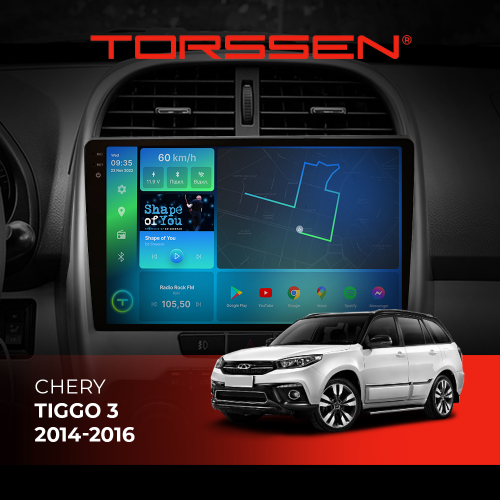 Штатна магнітола Torssen 2K DTS Chery Tiggo 3 14-16 F10432 4G Carplay DSP