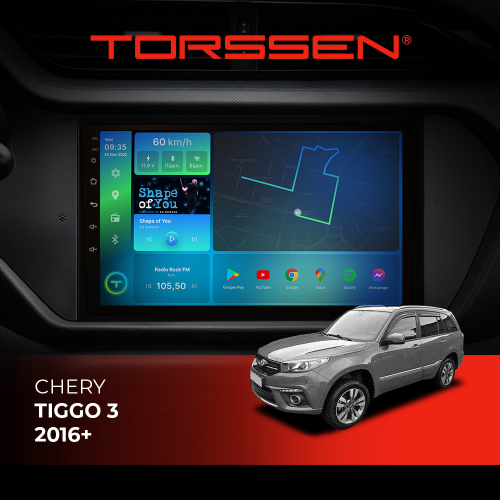 Штатная магнитола Torssen Chery Tiggo 3 16+ F9464 4G Carplay DSP