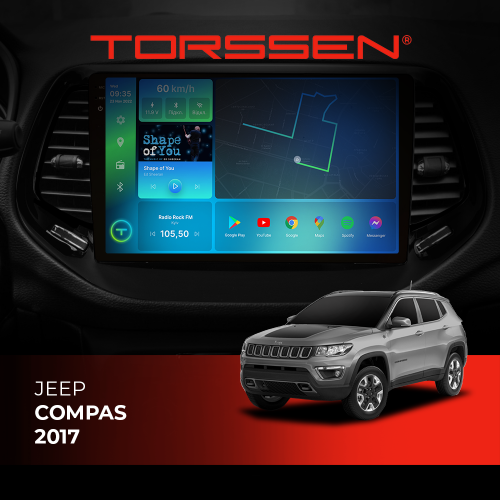 Штатна магнітола Torssen 2K DTS Jeep Compas 17- F10432 4G Carplay DSP