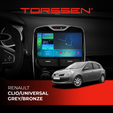 Штатна магнітола Torssen 2K DTS Renault Clio/Universal Grey/Bronze F9432 4G Carplay DSP