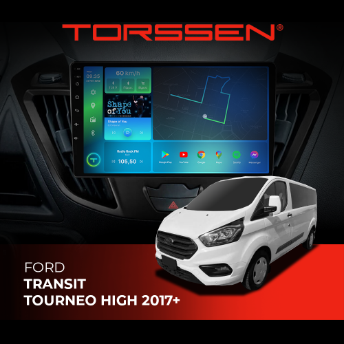 Штатна магнітола Torssen Ford Transit Tourneo high 17+ F10332 4G Carplay