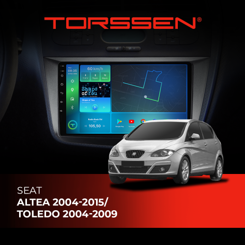 Штатна магнітола Torssen Seat Altea 04-15/Toledo 04-09 F9232 4G Carplay DSP