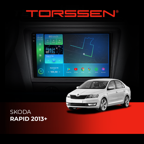 Штатна магнітола Torssen 2K Skoda Rapid 2013+ F98256 4G Carplay DSP