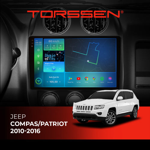 Штатна магнітола Torssen 2K DTS Jeep Compas/Patriot 10-16 F10432 4G Carplay DSP