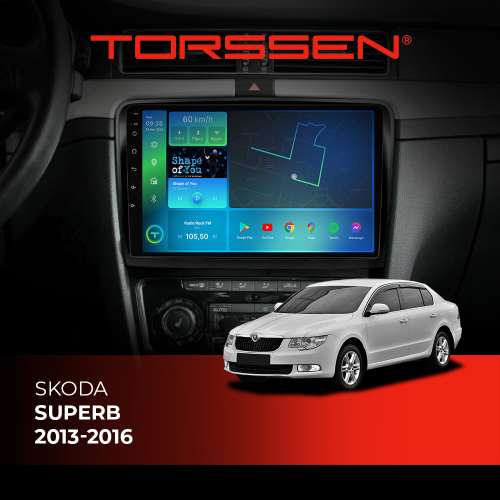 Штатна магнітола Torssen Skoda Superb 13-16 F10432 4G Carplay DSP