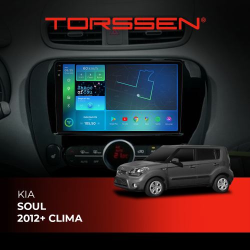 Штатна магнітола Torssen 2K DTS Kia Soul 2012+ clima F9432 4G Carplay DSP