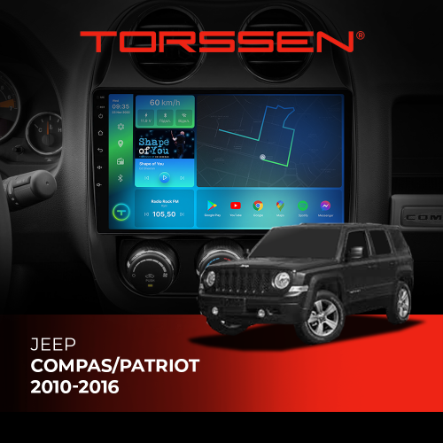 Штатна магнітола Torssen Jeep Compas/Patriot 10-16 F10116